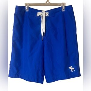 Abercrombie & Fitch Board Shorts Men’s Large Blue Surf Swim Vacation Athleisure